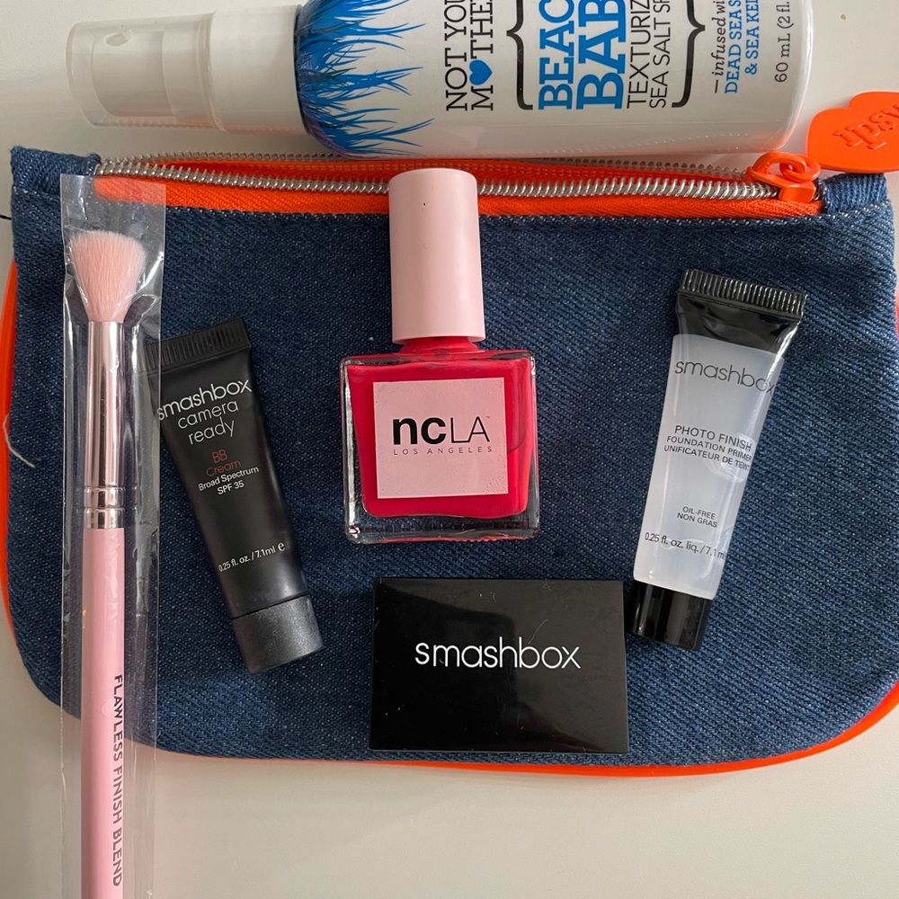 MAKEUP BUNDLE Smashbox eyeshadow, Eyeshadow brush, NCLA nail polish, Sea Spray